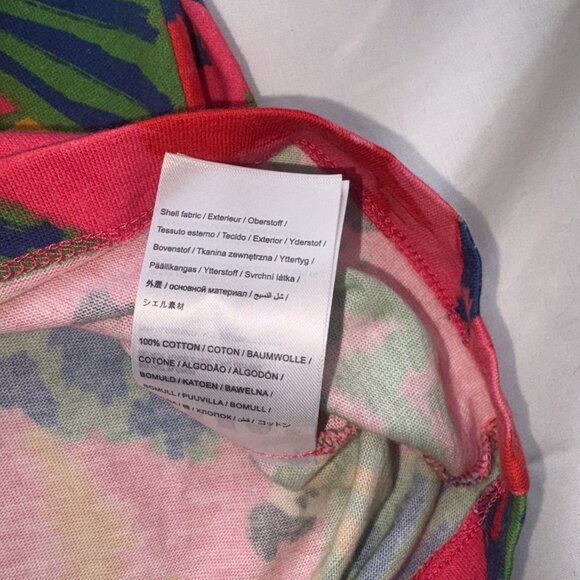 Farm Rio Coral Graphic Macaw Tropical Tee Shoulder Pads 100% Cotton LARGE - Picture 7 of 13